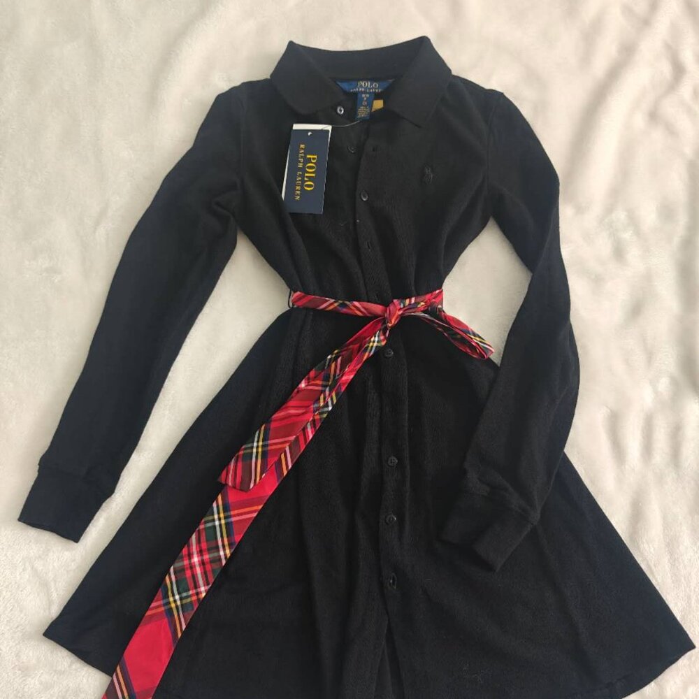 New Polo Ralph Lauren Girls Stretch Mesh Polo Dress - Picture 3 of 5